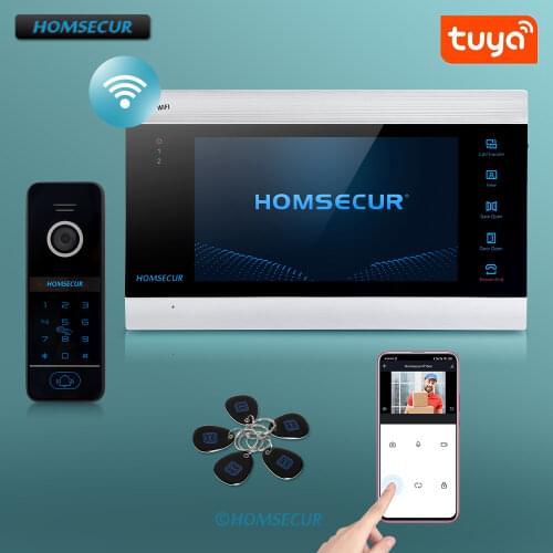 HOMSECUR 9" Video Door Phone Intercom System Camera With Keypad Remote Unlcok CCTV Camera