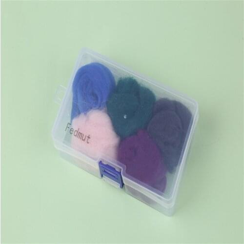 Fedmut 5pcs Wool Tops Roving Dyed Spinning Felting Fibre For Needle Felting Wet DIY Fun Doll Needlework