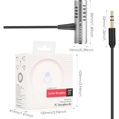 C5AE Yanmai R933 Lavalier Omnidirectional Condenser Microphone For PC Phone Camera