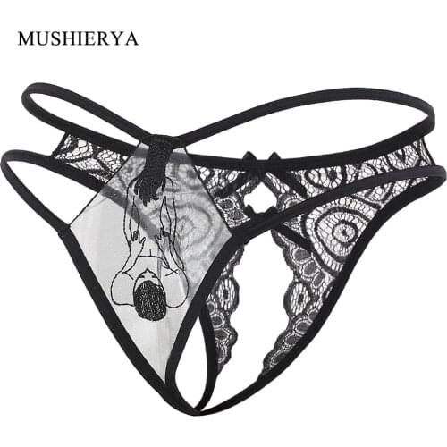 Women Sexy Lingerie Hot Erotic Sexy Panties Open Crotch Porn Transparent Lace Underwear Crothless Underpants G-string Sex Wear