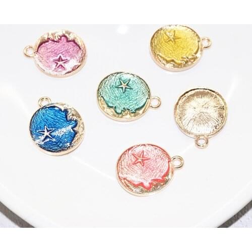 10pcs/Lot Star Moon Diy Design for Jewelry Making Earring Bracelet or Necklace Handmade Enamel Charms