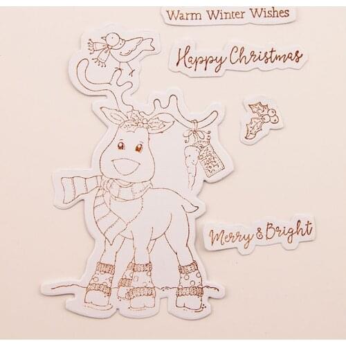 11*16 NEW Christmas Deer Transparent Clear Stamps and Metal Cutting Dies Sets/Seal For DIY Scrapbooking/Photo Album Card Making