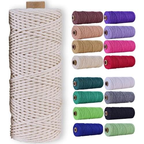 2mm Macrame Rope Twisted String Cotton Cord For Handmade Natural Beige Rope DIY Home Wedding Accessories Gift