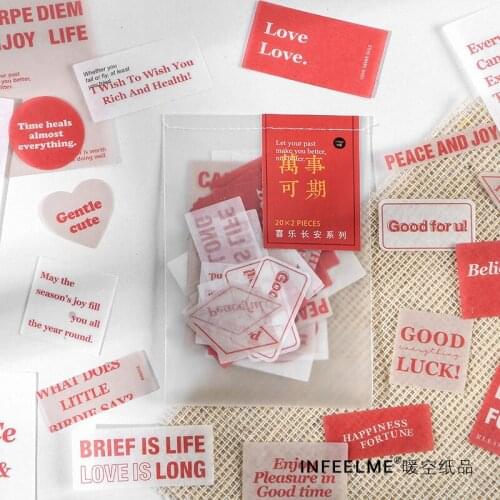 40pcs/bag of Joy Changan sticker pack, used to decorate notebooks, DIY decorative aesthetic stickers