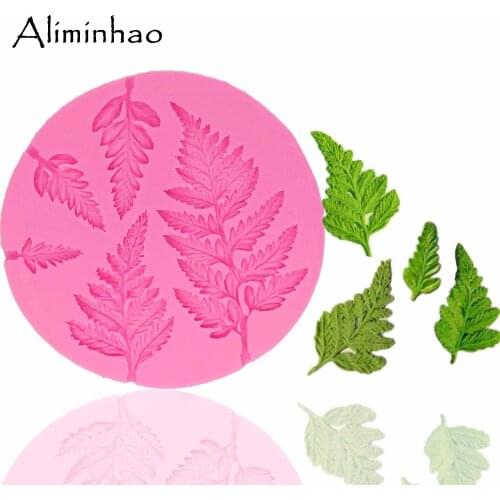 B1325 grass Leaves Mold Fondant Cake Decorating Tools Cake Silicone Molds Gumpaste Chocolate Candy Clay Moulds