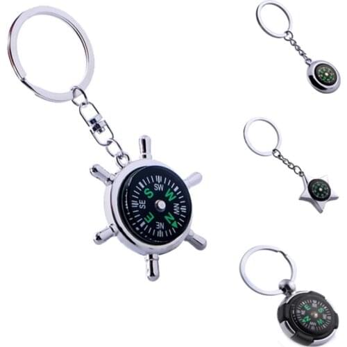 Rudder compass Keychain- New Multifunctional keychain male keyring Rudder Helm Key Ring Chain Alloy KeyChain Versatile Metal