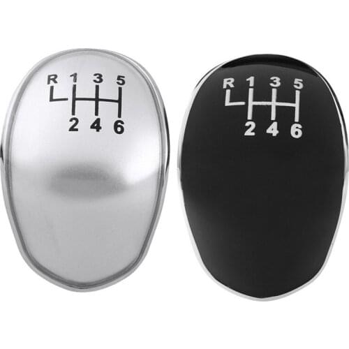 CARPRIE Gear Shift Knob 6 Speed Gear Shift Knob Cap Cover Insert For Ford Focus Fiesta Mondeo Transit Black Silver m24