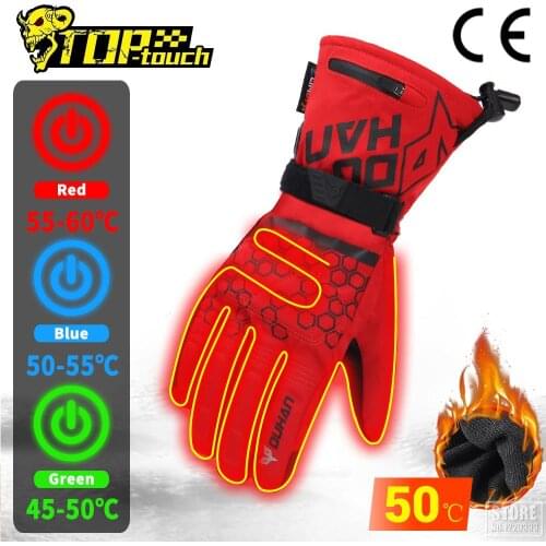 DUHAN Windproof Guantes Moto Winter Motocross Gloves Heating Motorcycle Gloves Touch Screen Guantes Motorcycle Heated Gloves