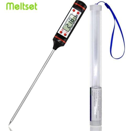 Electronic Digital Kitchen Thermometer Meat Fry BBQ Grill Oven Thermometers Household Thermometer with Long Probe