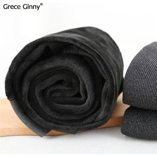 Hickening upgrade 1400D stripes plus velvet winter pantyhose ladies thickening thin legs leggings black