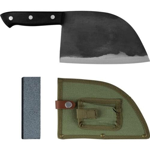 XYj Handmade Forged Kitchen Knives Butcher Chef Chopper Bone Gift Knife Sheath High Carbon Clad Steel Full Tang Handle