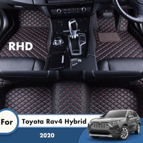 RHD Custom Carpets For Toyota Rav4 Hybrid 2020 Car Floor Mats Car Accessories Styling Leather Front And Rear Side Foot Covers