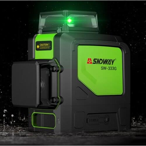SNDWAY laser level 3D 12 line automatic laser automatic leveling machine 360 degree rotating cross green red beam