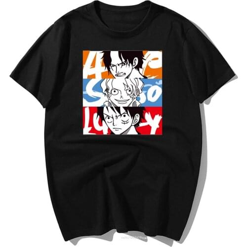 Monkey D Luffy One Piece Anime Funny Tshirts Pure Cotton Print Casual T-Shirt for Men Christmas Day Custom T Shirt Mens
