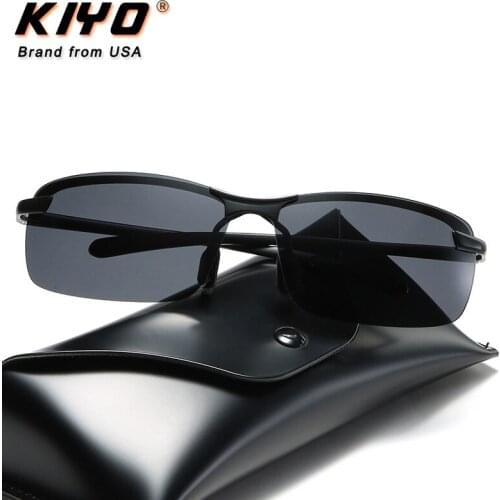 KIYO Brand 2020 New Men Square Photochromic Polarized Sunglasses Metal Classic Sun Glasses UV400 Driving Eyewear 3847