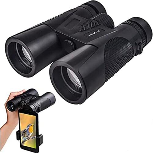 Bird Watching Hunting Birding Binoculars for Adults 12x42 Multi-Coated Wide Angle HD Lens with Smartphone Holder for Camping