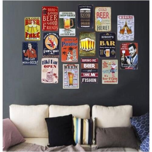 Beer around the world Tin Sign Bar pub home Wall Decoration Retro Metal Art Poster