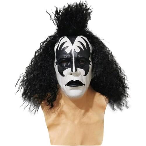 Kiss Band Gene Simmons Latex Mask Halloween Masks Scary Horrible Helmet Crazy Music Festival Party Costumes Rock Bar DJ Headgear