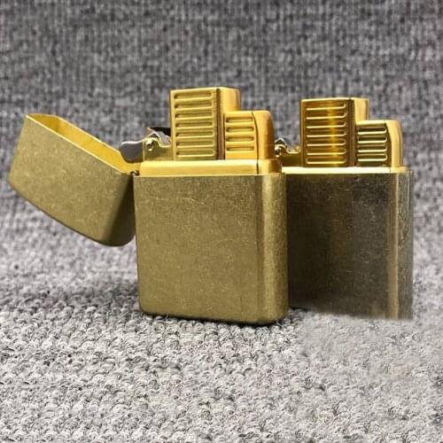 Genuine Double Straight Jets Zorro Windproof Lighter Gas Inflatable Pure Copper Shell Smoking Gifts for Men