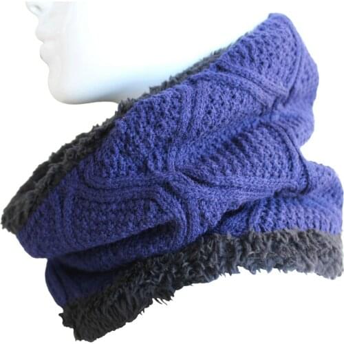 Knitted Neck Scarf Men Blue Black Round Tubular Sweater Serado Fleece 10 Fashion Scarfs Urban Trendy Urban Chic Style