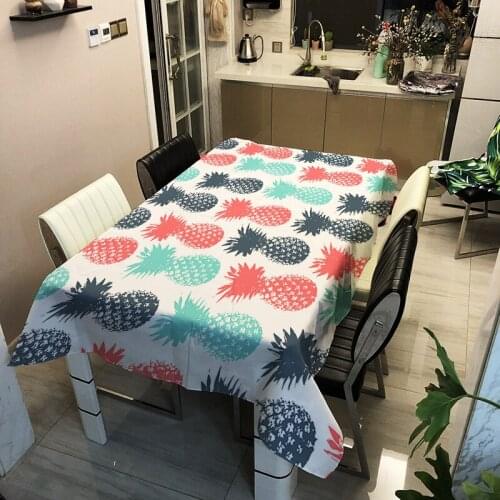 Fruit Pineapple Tablecloth Oilproof Waterproof Rectangular Table Cloth Family Restaurant Tablecloth for Party Dinning Banquet