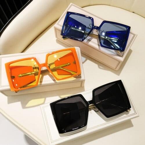 Fashion Thick Big Oversized Sunglasses Women 2021 Brand Design Vintage Retro Square Gradient Sun Glasses Men Shades Oculos UV400