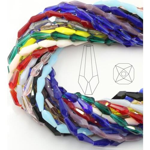 45Pcs/lot 6*14mm Glass Spacers Beads Charms Crystal For Jewelry Making Long Bugle Beaded Handmade Womens Needlework Accessories