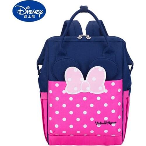 Disney Minnie diaper bag mommy bag simple backpack multi-functional large-capacity handbag out-going bottle insulation backpack