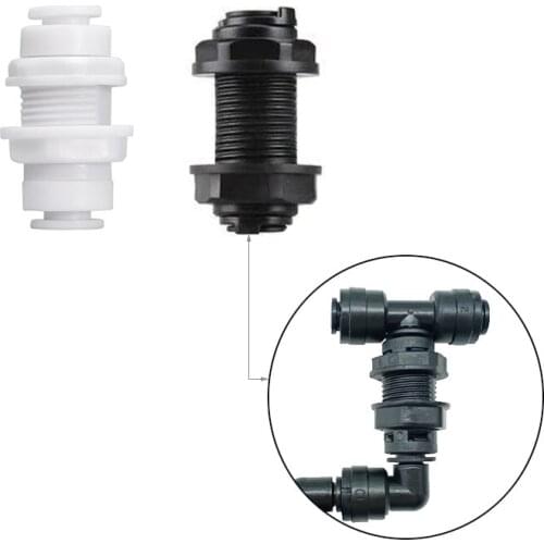 HEMAN 1/4''(6.35mm) OD Tube Fittings Quick Connector RO Water Straight Bulkhead Rainforest Misting System Joint