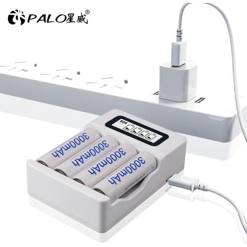 4 Slots Charging Battery Charger Short Circuit Protection AAA / AA Rechargeable Battery High Quality LCD Display Battery Charger