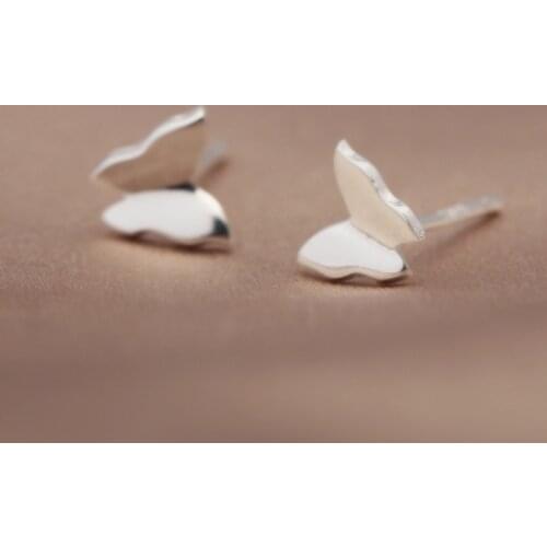 Fashion Silver Color Butterfly Hypoallergenic Stud Earrings For Women Friendship Teen Girls friends B027