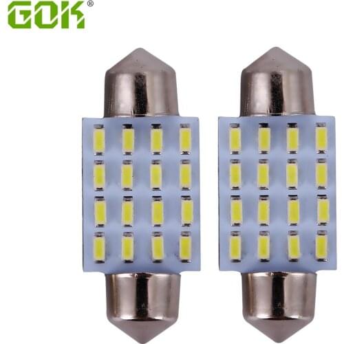 10pcs/lot festoon led 31mm 36mm 39mm 42mm 16SMD 3014 led 160LM Car led Dome Festoon Interior Light Bulbs Auto Roof light