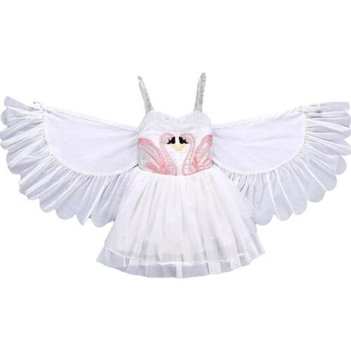 2019 Summer Fashion Girls Kids Party Dresses For Baby Girl Teen Princess Wedding Birthday Dress With Wings Childrens Clothes