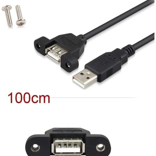 50cm USB 2.0 A Male to Panel Mount A Female Socket Adapter Extension Cable new