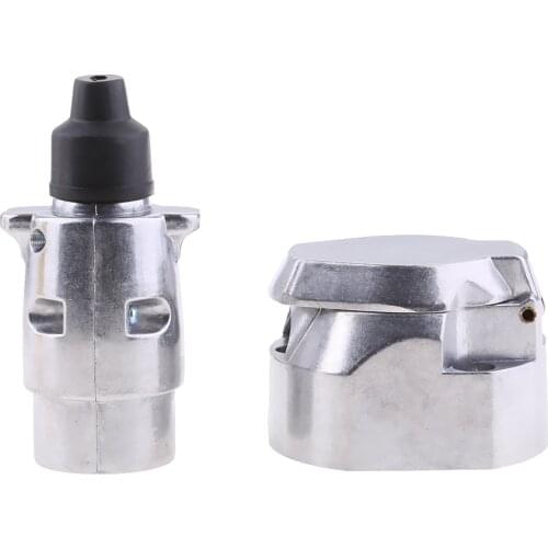 7 Pin Metal Trailer Plug & Socket Caravan Towbar Wiring Towing Electrics