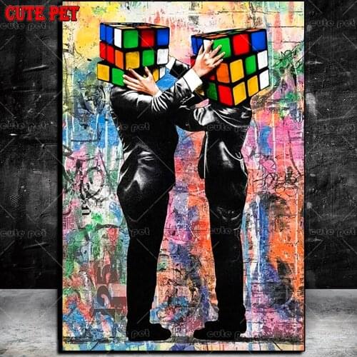 Abstract 5D embroidery Graffiti Magic Cube Street Art Diy full sets diamond painting Cross Stitch round square diamond mosaic