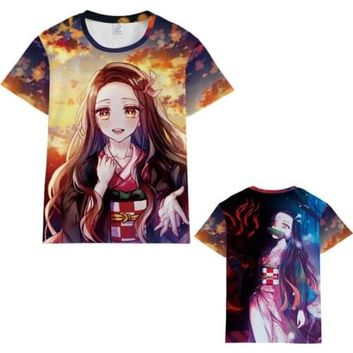 Anime Demon Slayer Kimetsu No Yaiba Tanjiro Kamado Cosplay Costume Men Summer Casual T-shirt 3D Plus Size Tshirt For Women TS013