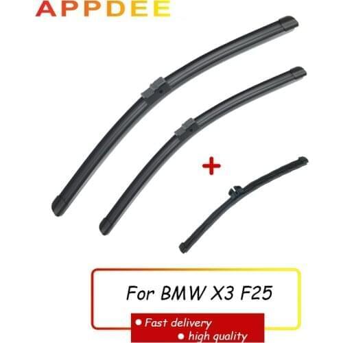 APPDEE LHD Wiper Front Rear Wiper Blades Set For BMW X3 F25 2010- 2017 Windshield Windscreen Front Rear Window 26"+20"+13"