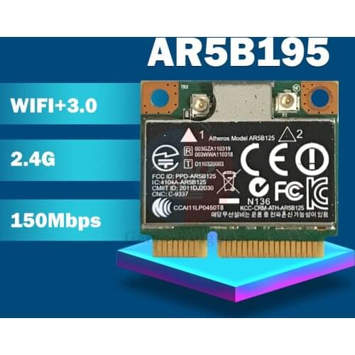 Atheros AR9285 AR5B195 AR9002WB-1NGCD SPS:592775-001 Half Mini PCIe WLAN WIFI BlueTooth3.0 Card for HP 430 431 435 436 4530S