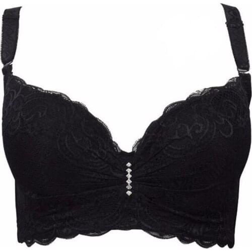 High quality Women Sexy Underwire Padded Up Embroidery Lace Bra 32-40B Brassiere Bra Push Up Bras