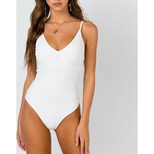 Brand New Women One-Piece Suits Summer Swimwear Deep V Neck Solid Skinny Bathing Swim Wear Casual Strap Backless Monokini