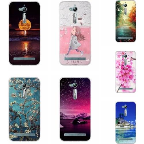 For Asus Zenfone Go ZB500KL ZB500KG Phone Case Silicone Bumper For Asus Zenfone Go ZB500KG Flower Print Shell 5.0 inch Fundas