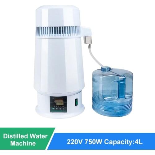 4L Digital Display Distilled Water Machine Stainless Steel Dental Distiller Filter Temperature Adjustable