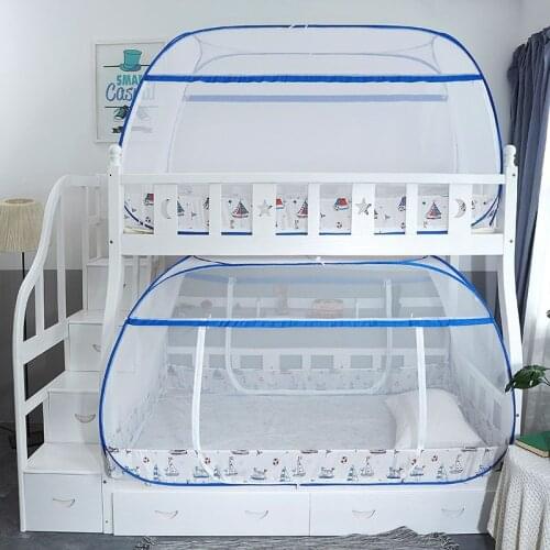 Childrens Beds Mosquito Nets Installation-Free up and down Bunk Bed Yurt Mosquito Net 0.9/1.2 M Household 1M