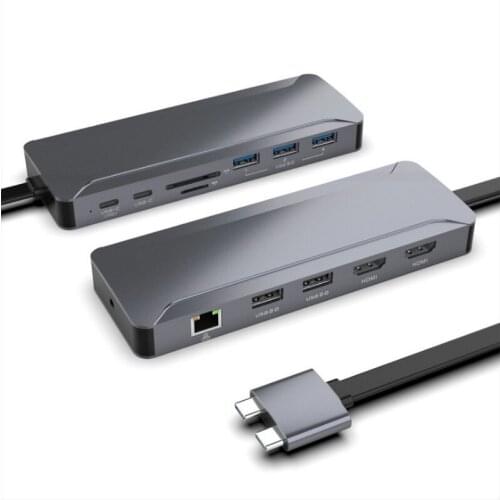 13 In 2 USB C HUB Dual Type-C Special Docking Station For MAC MacBook Pro Multi USB3.0 HDMI Card Reader Adapter