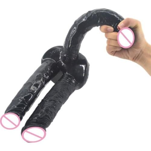 Three heads Realistic Skin Huge Dildo for Women With Suction Cup Artificial Big Penis Dick Masturbator Erotic G Point Adult