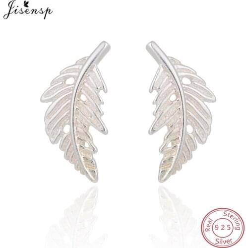 Jisensp Fashion 925 Sterling Silver Tree of Life Earrings Simple Tree Leaves Stud Earrings for Women Sterling Silver Jewelry