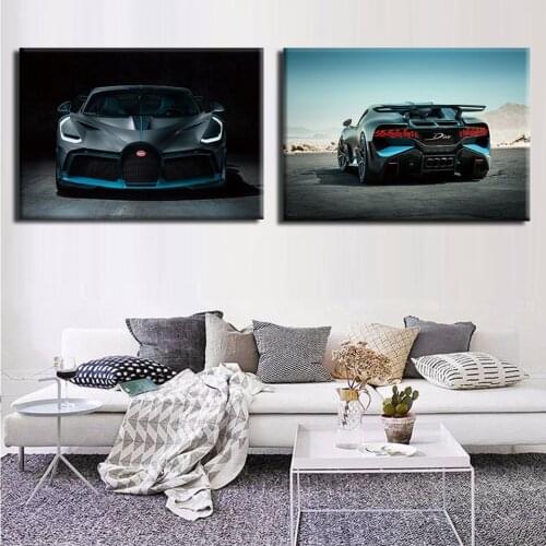 Canvas Painting BUGATTI 2018 Chiron Sport Red Car Concept Wall Art Picture Posters Prints Modern Home Living Room Decoration