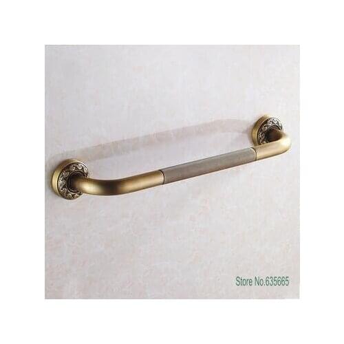 Classic Antique Brass Brushed Bathroom Shower Room Grab Bars Non-Slip Toilet Handrail Armrest Hardware Accessories Sanitary