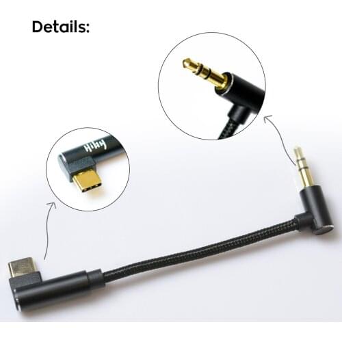 Type-C to 3.5mm Coaxial Cable OTG Cable for Hiby R3 Chord Mojo,Hugo2, Earphone Accessories